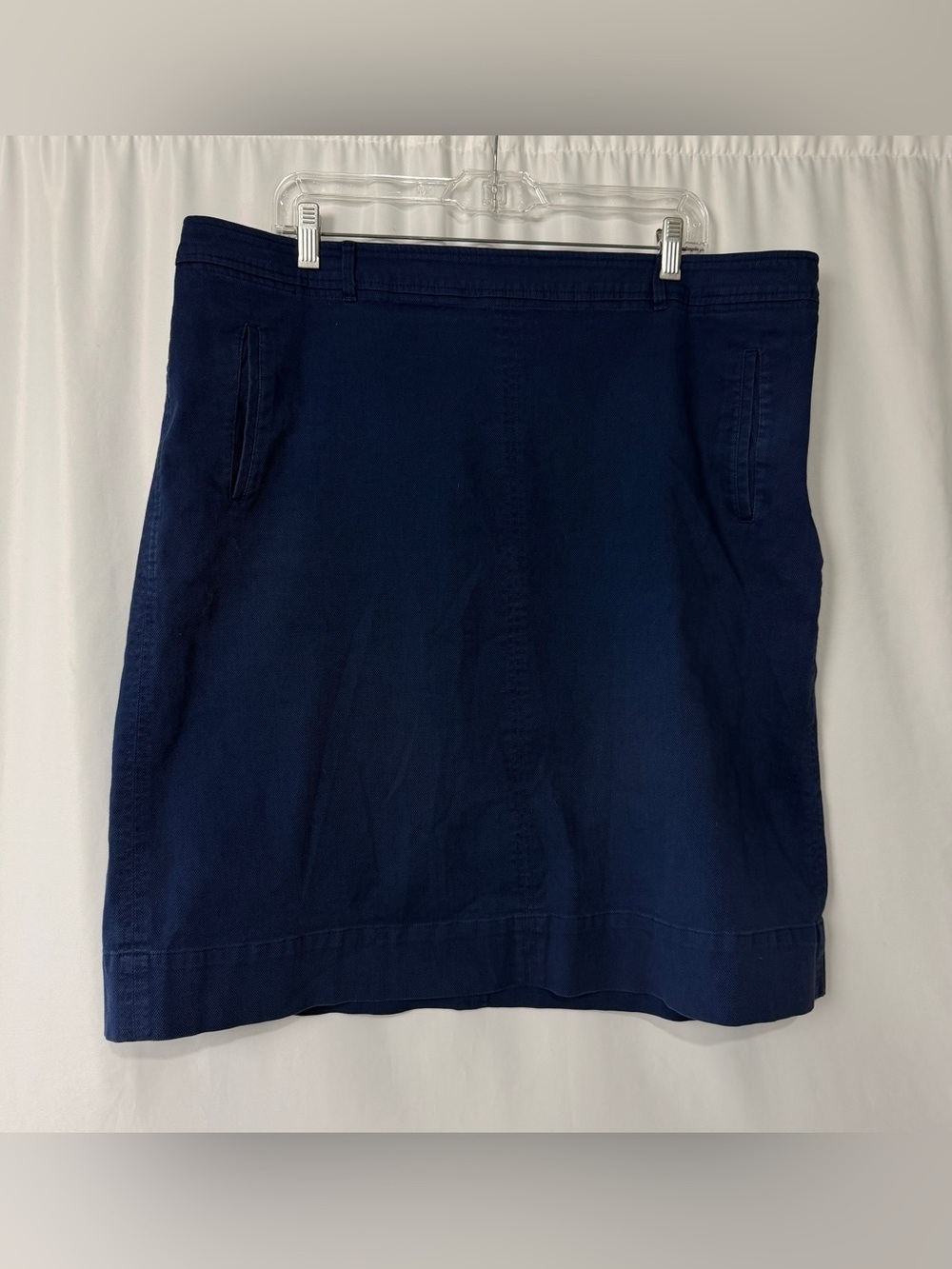 Talbots Women’s Plus Size A Line Navy Skirt Cotton Sz 20W